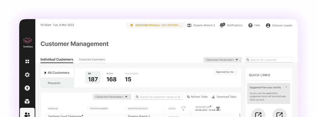 SeaBaas interface